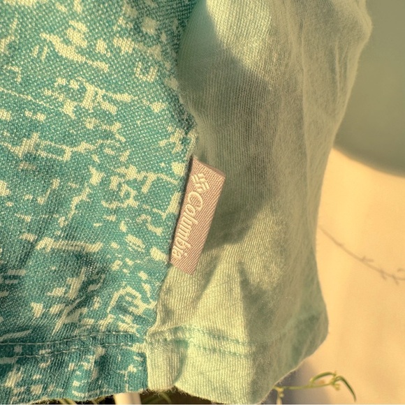 Columbia Racerback Tank Top Light Aqua w/ Ombré Granite Pattern to Dark Aqua Med - Picture 5 of 8